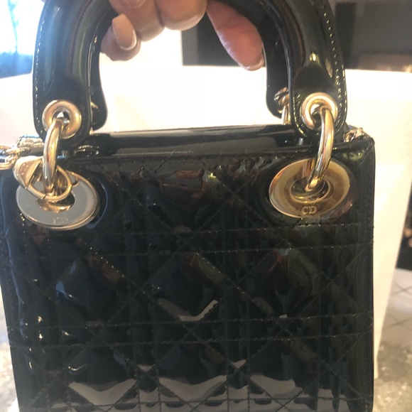 Lady Dior Mini Patent Bag - Picture 3 of 7